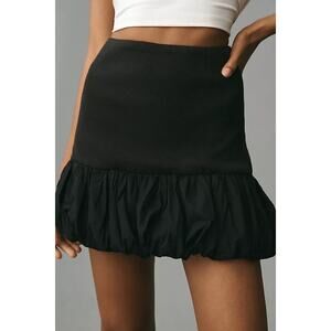 By Anthropologie Drop-Waist Knit Bubble Skirt in Black Size XL NWT